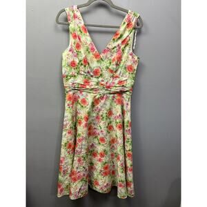 K STUDIO Floral Sundress Womens 10 sleeveless Bright Cottage‎ Feminine Spring